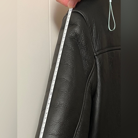 100% real leather and fur shearling winter jacket - Picture 16 of 16